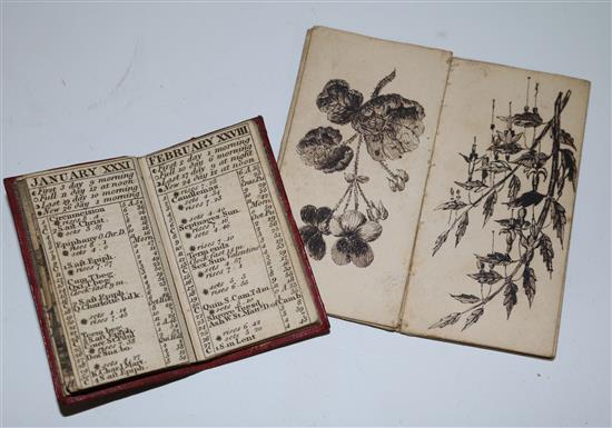 A miniature Almanack for 1819 and a manuscript book of flowers (2)